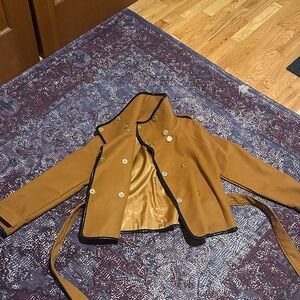 NWOT Women's Camel Double-Breasted Pea Coat Style Jacket size M